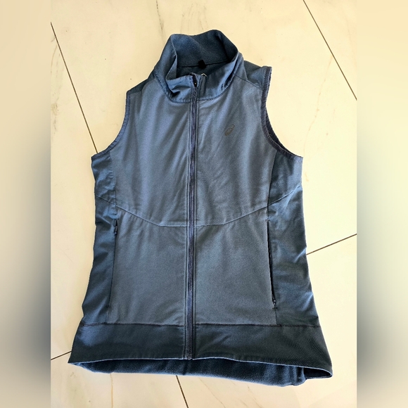 Asics Blue Lightweight Zip-Up Vest - Picture 1 of 7